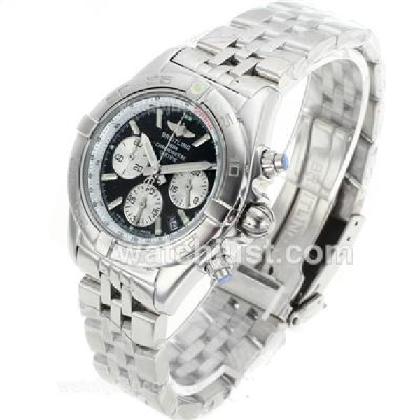 Breitling Chronomat Evolution Working Chronograph with Black  Dial S/S-Lady Size