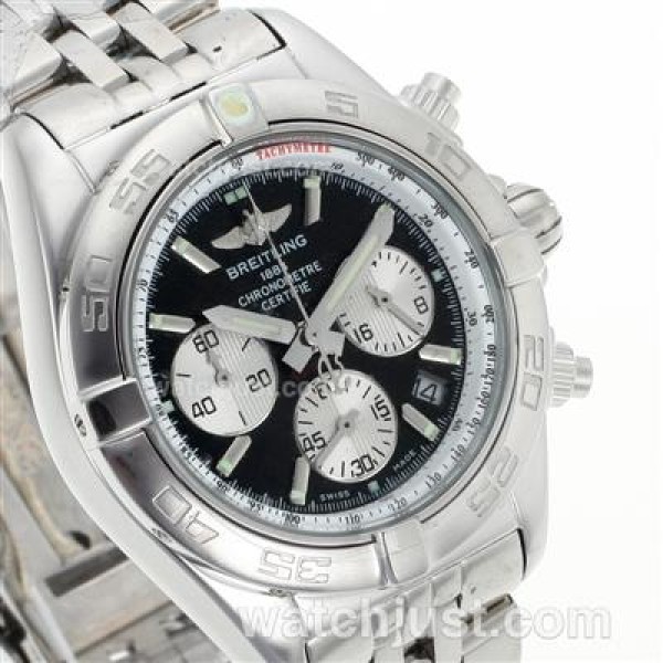 Breitling Chronomat Evolution Working Chronograph with Black  Dial S/S-Lady Size