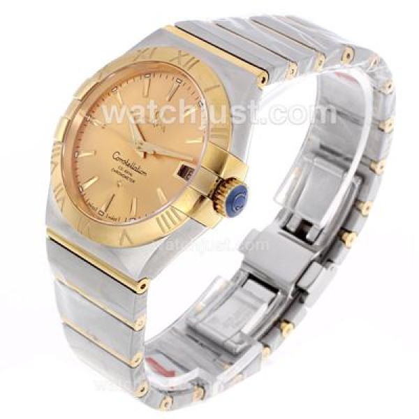 High Quality Omega Constellation Replica Watches With Golden Dials For Sale