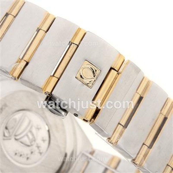 Omega Constellation Automatic Two Tone Stick Markers with White Dial-18K Plated Gold Movement