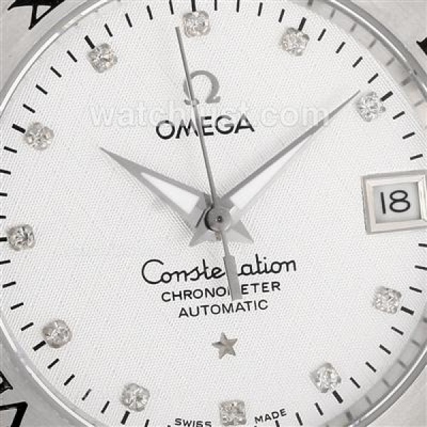 Omega Constellation Automatic Diamond Markers with White Dial S/S-18K Plated Gold Movement