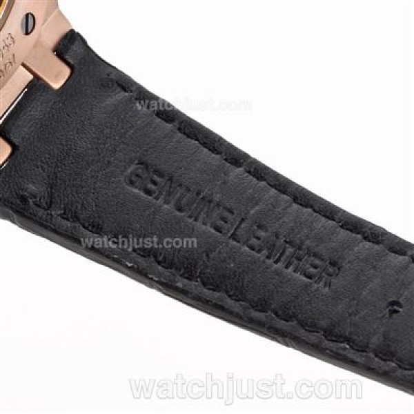 Audemars Piguet Royal Oak Swiss ETA 2836 Movement Rose Gold Case Diamond Bezel with Blue Checkered Dial-Leather Strap