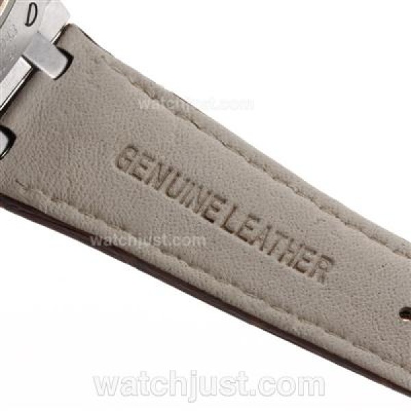 Audemars Piguet Royal Oak Swiss ETA 2836 Movement Diamond Bezel with White Checkered Dial-Brown Leather Strap