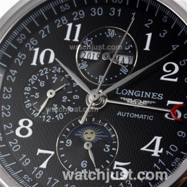 Longines Master Collection Perpetual Calendar Automatic with Black Dial-Sapphire Glass