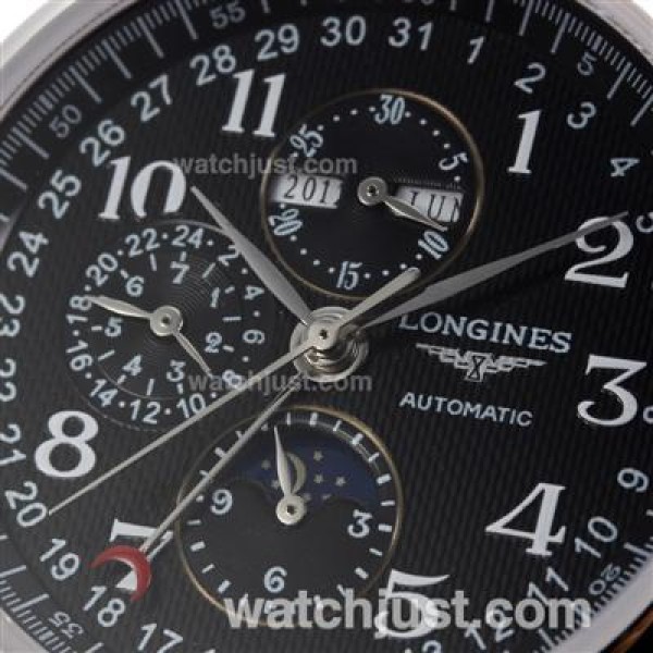 Longines Master Collection Perpetual Calendar Automatic with Black Dial-Sapphire Glass