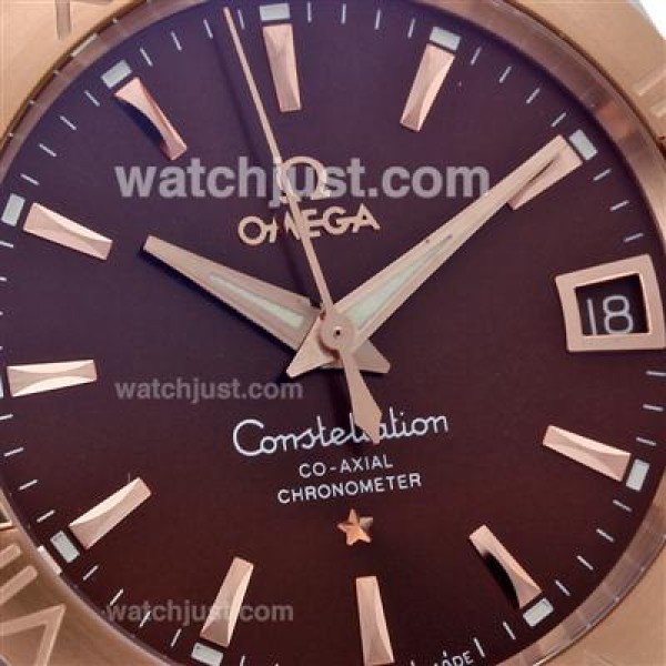 AAA Quality Omega Constellation Fake Watches With Brown Dials For Sale