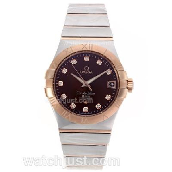 Best Quality Omega Constellation Replica Watches With Brown Dials For Men