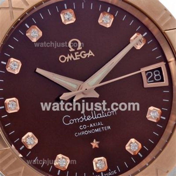 Best Quality Omega Constellation Replica Watches With Brown Dials For Men