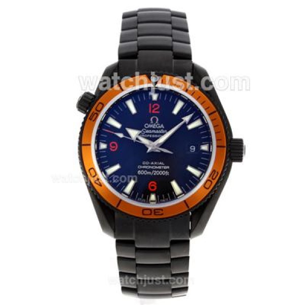 Omega Seamaster Swiss ETA 2824 Movement Full PVD Orange Bezel with Black Dial