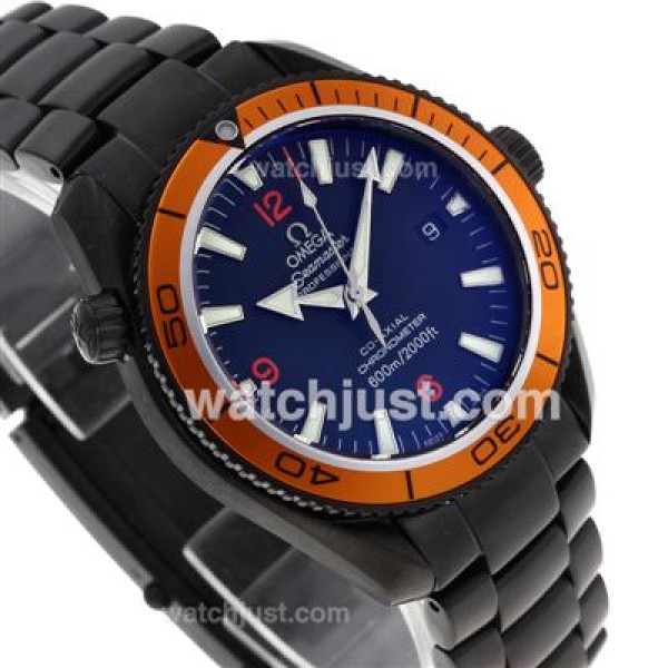 Omega Seamaster Swiss ETA 2824 Movement Full PVD Orange Bezel with Black Dial
