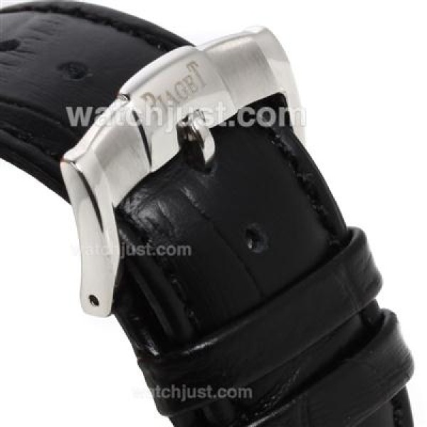 Piaget Altiplano Unitas 6497 Movement with Black Dial-Leather Strap