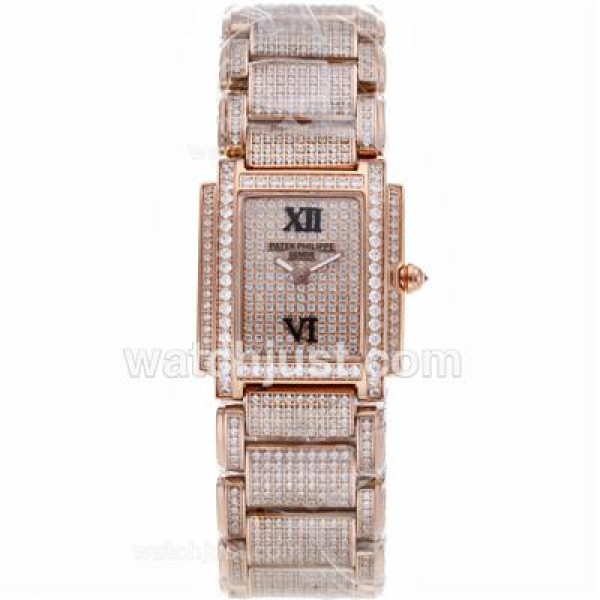 Best Replica Patek Philippe Twenty-4 Swiss ETA Movement Watches With Rose Gold Cases For Women
