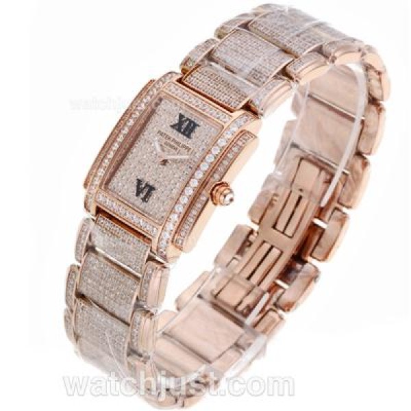 Best Replica Patek Philippe Twenty-4 Swiss ETA Movement Watches With Rose Gold Cases For Women