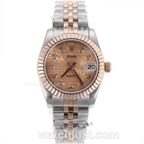 Best Quality Rolex Datejust Replica Watches With Rose Gold Computer Dials For Sale