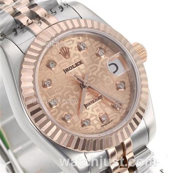 Best Quality Rolex Datejust Replica Watches With Rose Gold Computer Dials For Sale