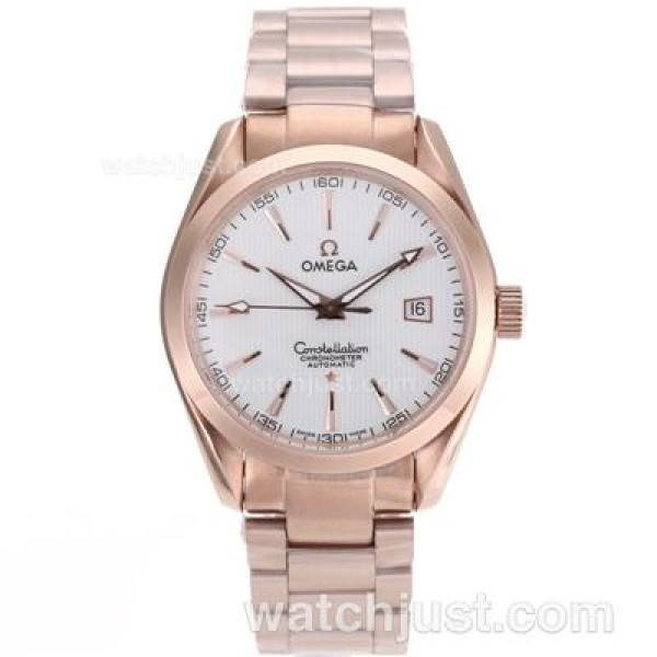 Swiss Made Omega Constellation Fake Watches With White Dials For Sale