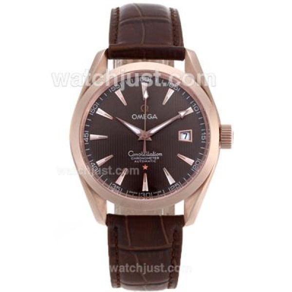 AAA Quality Omega Constellation Fake Watches With Brown Dials For Men