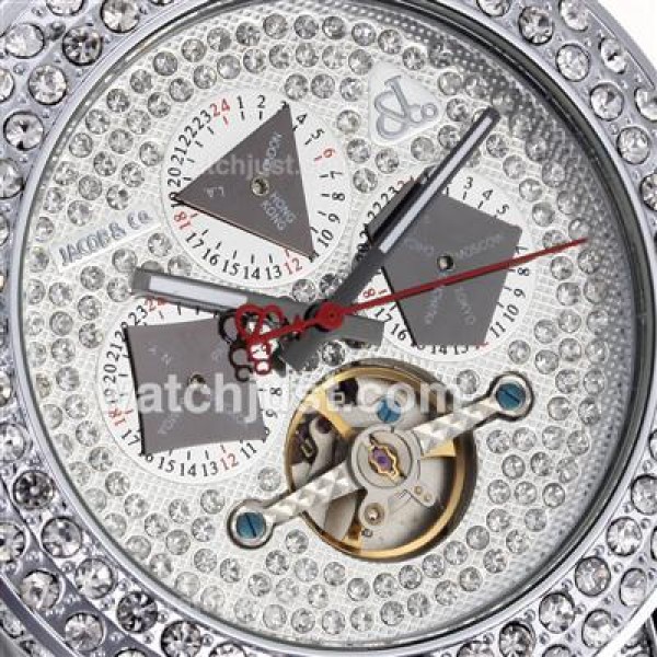 Jacob & Co Rainbow Tourbillon Automatic Full Diamond Case and White Diamond Dial