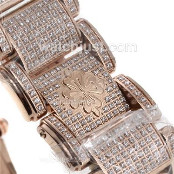 Perfect Replica Patek Philippe Twenty-4 Champagne Dials Rose Gold Cases Online