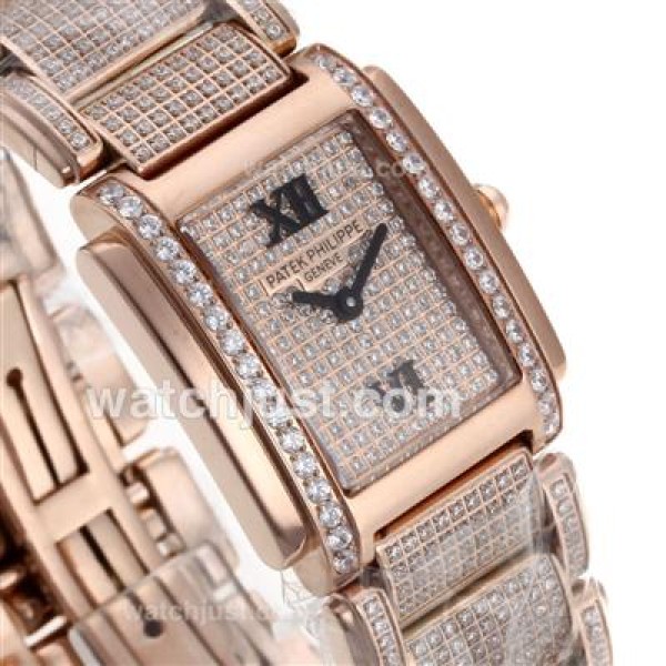 Perfect Replica Patek Philippe Twenty-4 Champagne Dials Rose Gold Cases Online