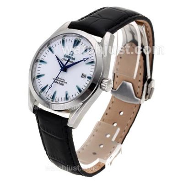 Omega Seamaster Co-Axial Automatic Blue Stick Markers with White Dial-Sapphire Glass