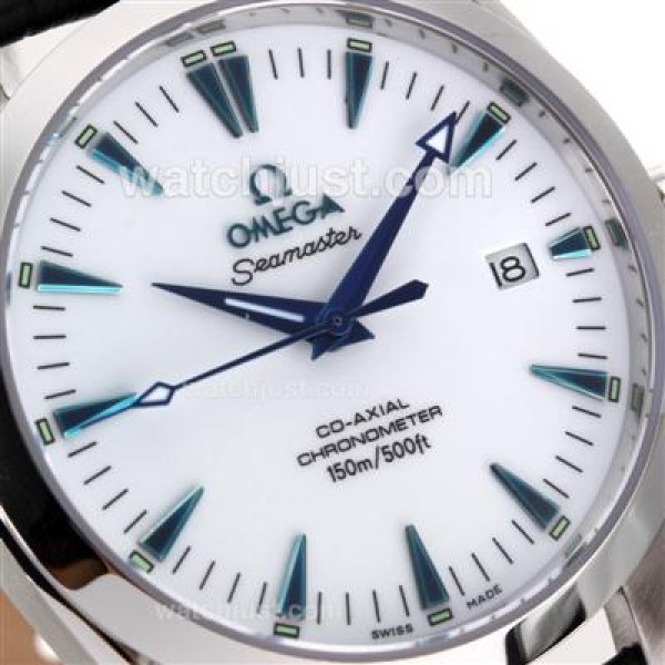 Omega Seamaster Co-Axial Automatic Blue Stick Markers with White Dial-Sapphire Glass