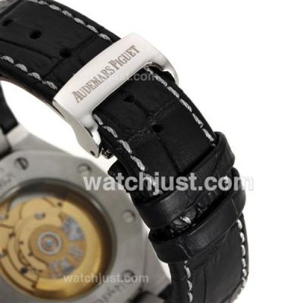 Audemars Piguet Royal Oak Swiss ETA 2824 Movement Diamond Bezel with Gray Checkered Dial-Leather Strap