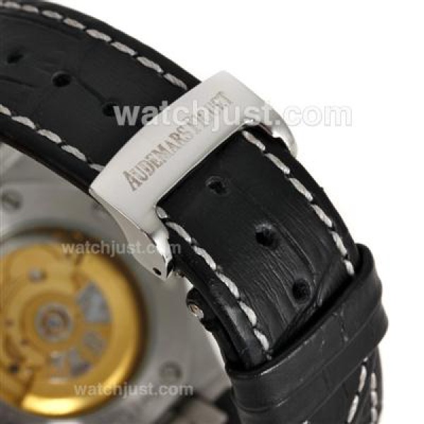 Audemars Piguet Royal Oak Swiss ETA 2824 Movement with Black Checkered Dial-Leather Strap