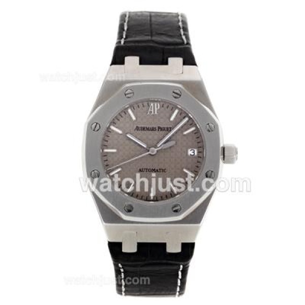 Audemars Piguet Royal Oak Swiss ETA 2824 Movement with Gray Checkered Dial-Leather Strap
