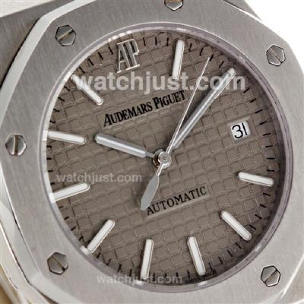 Audemars Piguet Royal Oak Swiss ETA 2824 Movement with Gray Checkered Dial-Leather Strap