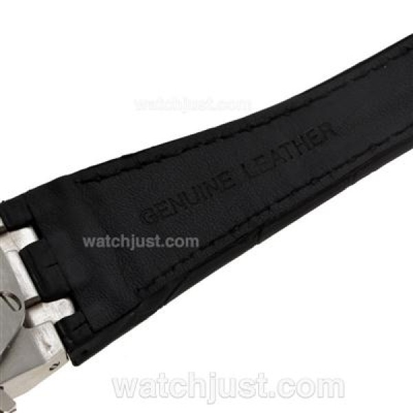 Audemars Piguet Royal Oak Chronograph Swiss Valjoux 7750 Movement Diamond Bezel with White Checkered Dial-Leather Strap