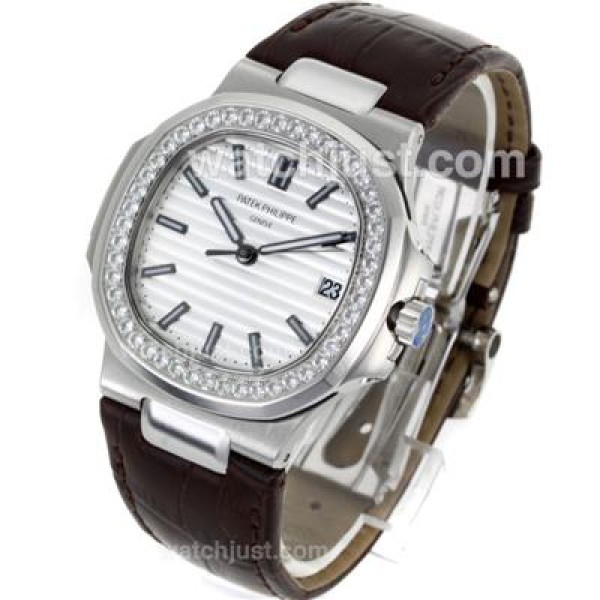 Swiss Made Patek Philippe Nautilus Replica Male Watches With White Dials