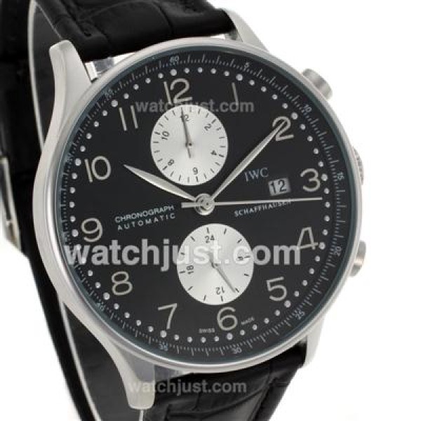 IWC Portuguese Automatic with Black Dial-Leather Strap