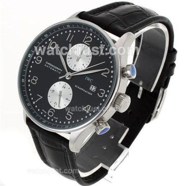 IWC Portuguese Automatic with Black Dial-Leather Strap