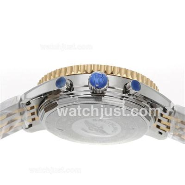 Breitling Cosmonaute Chronograph Swiss Valjoux 7750 Movement Two Tone with White Dial