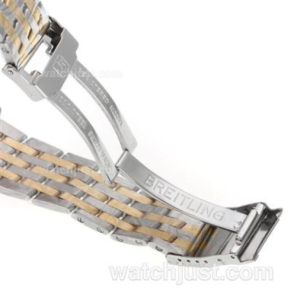 Breitling Cosmonaute Chronograph Swiss Valjoux 7750 Movement Two Tone with Black Dial