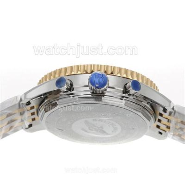 Breitling Cosmonaute Chronograph Swiss Valjoux 7750 Movement Two Tone with Black Dial