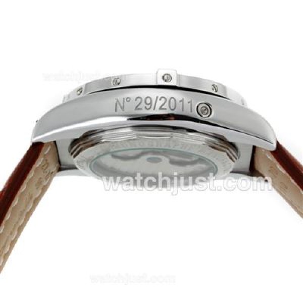 Breitling Chronomat Evolution Tourbillon Automatic with White Dial-Leather Strap
