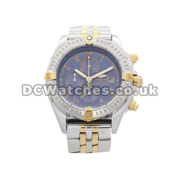 43.7 MM Breitling Chronomat Evolution Blue Baton Dial Replica Watches