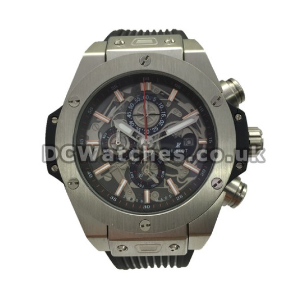 Stainless Steel Replica Hublot 48 mm Watches With Black Dial Sale For UK
