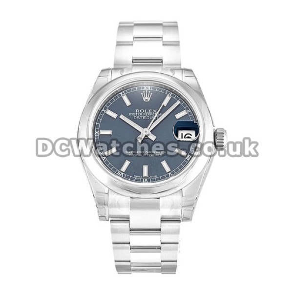 31 MM Rolex Datejust Lady Blue Baton Dial Replica Watches