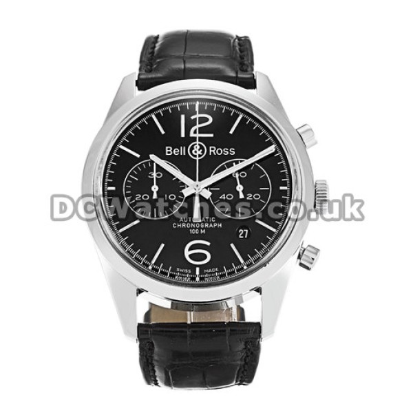 Cheap Bell and Ross Vintage 126 41MM Steel Case Black Baton Dial Replica Watches