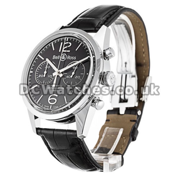 Cheap Bell and Ross Vintage 126 41MM Steel Case Black Baton Dial Replica Watches