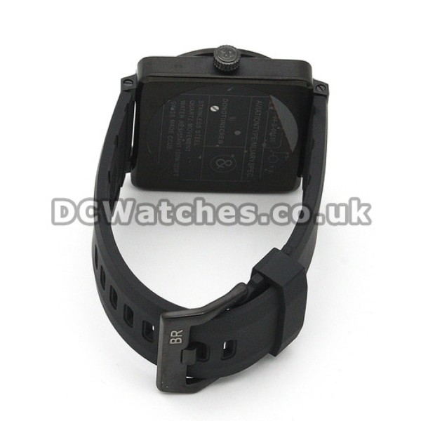 Best Bell and Ross BR01-92 Black Dial White Markers Black Rubber Strap Copy Watches