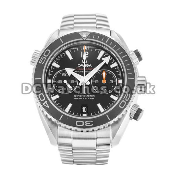 Popular Silver Omega Planet Ocean Black Dial Replica Watches Sale For Men