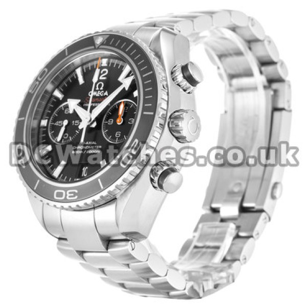 Popular Silver Omega Planet Ocean Black Dial Replica Watches Sale For Men