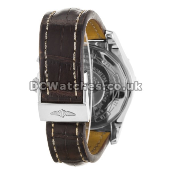 Replica Breitling Super Avenger White Arabic Dial Brown Crocodile Strap Watches
