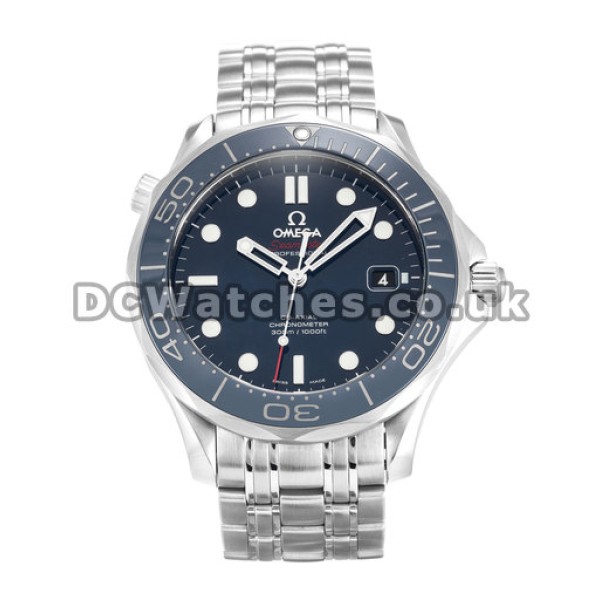 UK Popular Omega Seamaster 41MM Blue Dial Fake Watches For Men