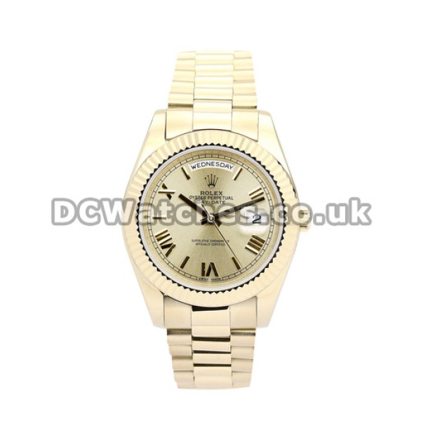 Perfect 1:1 Rolex Day-Date II 218238 Fake Watches With Gold Dials For Sale