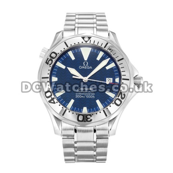 UK Unique Blue Dial Omega Seamaster 41MM Fake Watches For Men